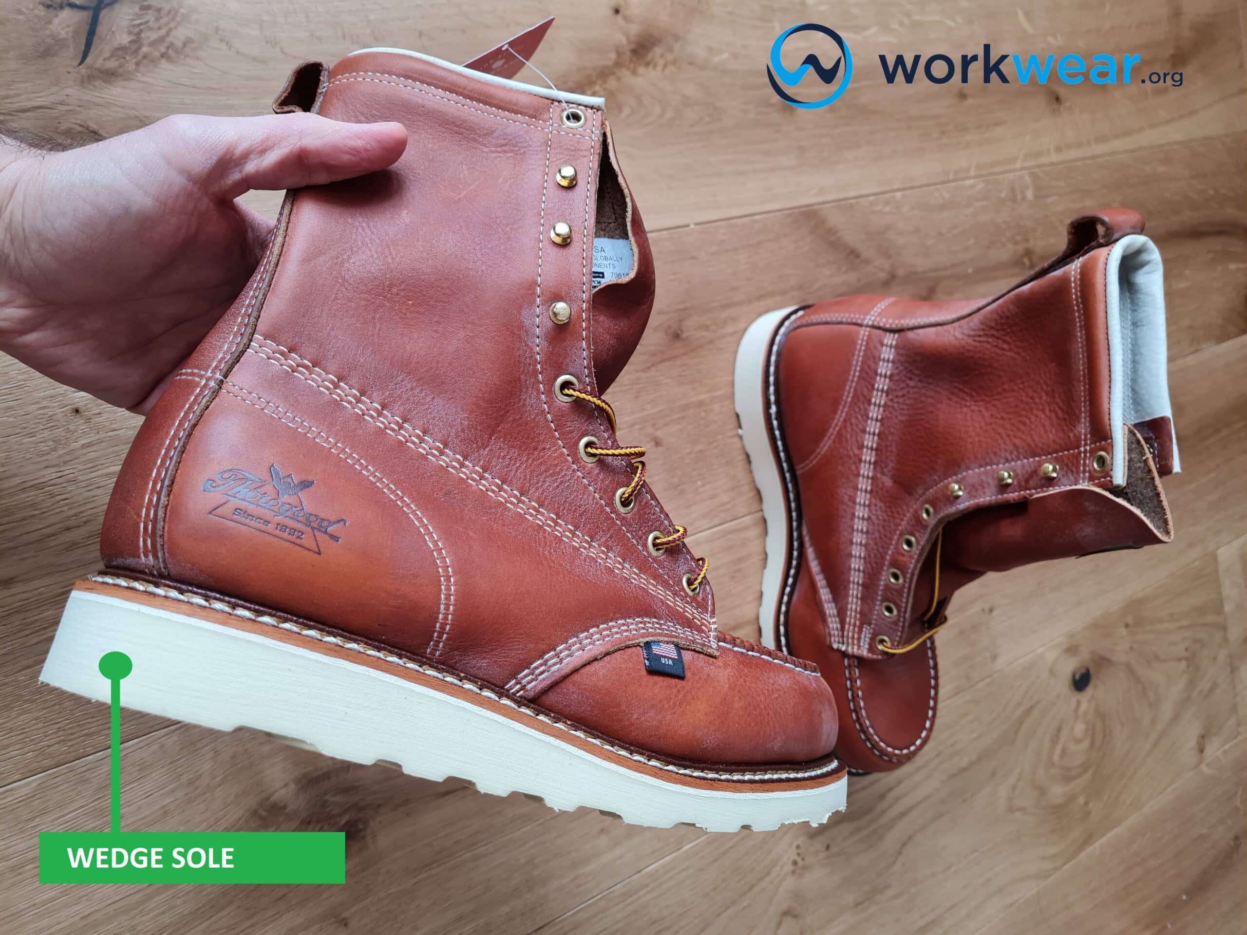 American made wedge hot sale sole work boots