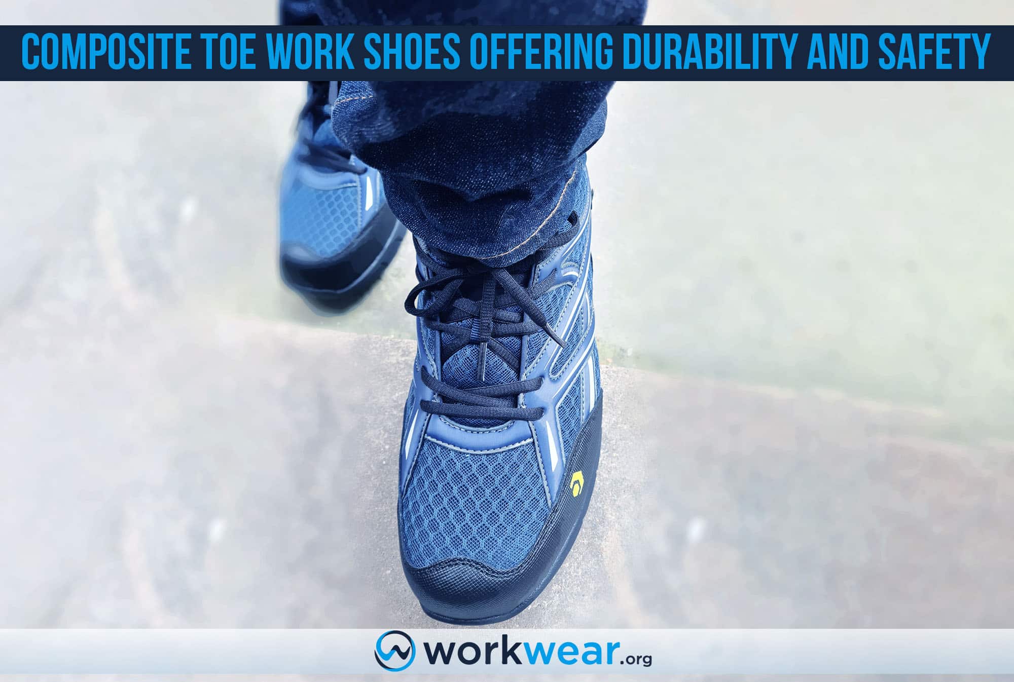 Composite toe work shoes offering durability and safety